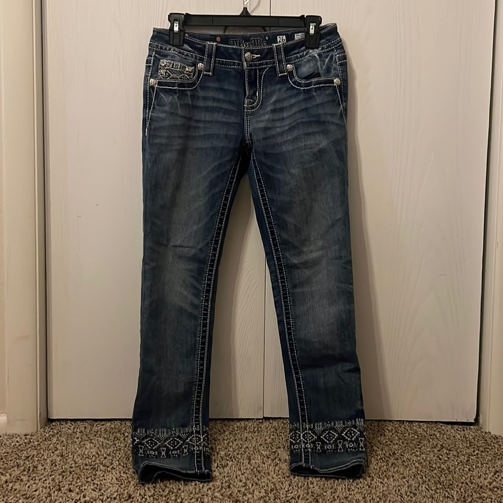 Miss Me Skinny Jeans Size 26 Southwestern Embroider Detail